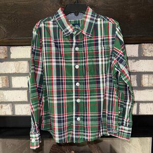 J Khaki boys' plaid button-up shirt Size 6
